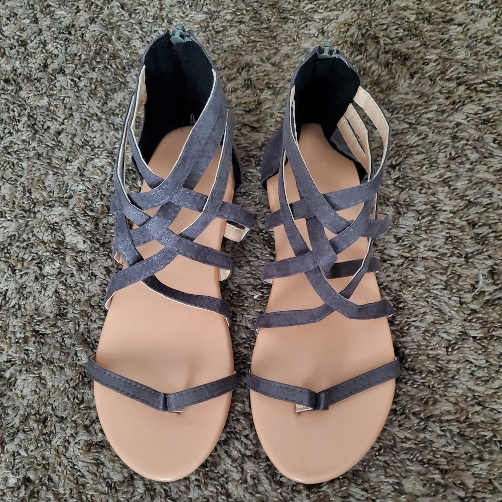 Women's Gray Gladiator Sandals